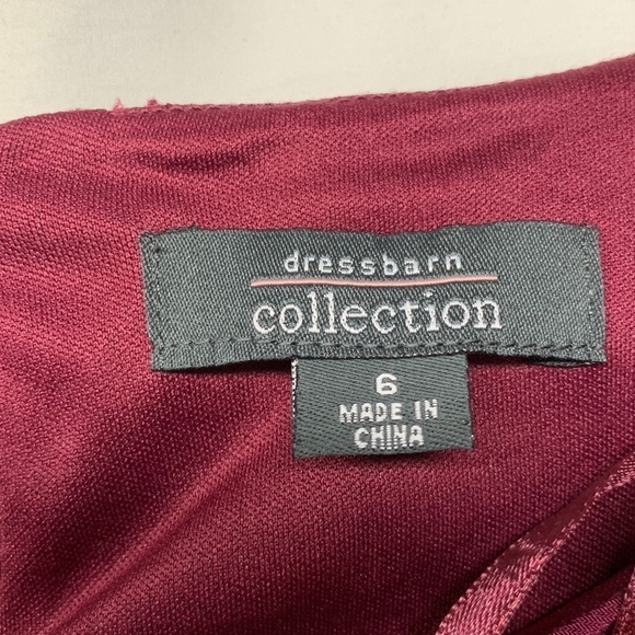 Dress Barn Short Sleeve Dress Neck Ruffle Detail Fully Lined Size 6 Colour Plum - Picture 3 of 12